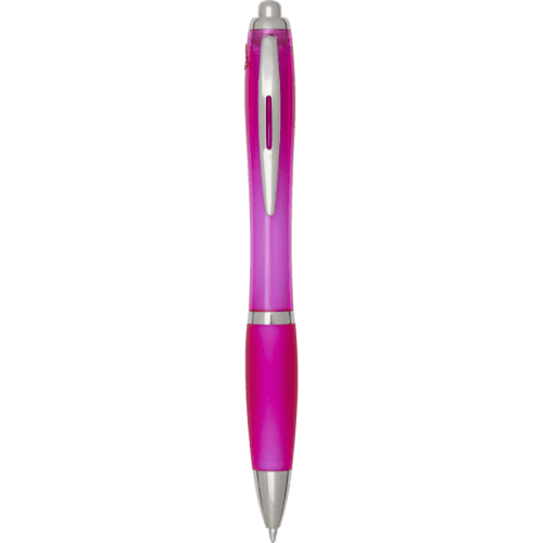 Nash Recycled Plastic Pen with Coloured Barrel in Pink