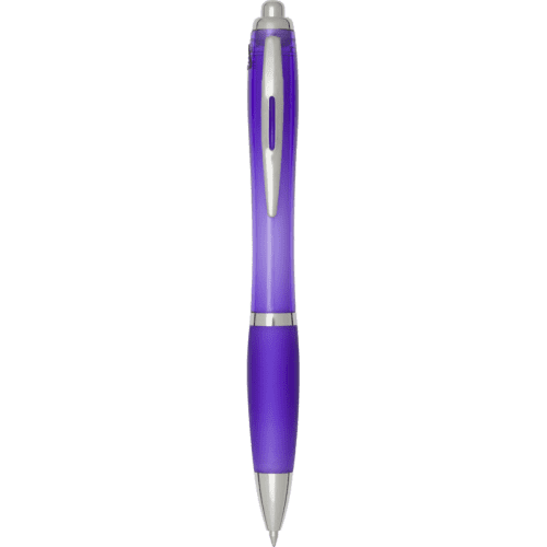 Nash Recycled Plastic Pen with Coloured Barrel in Purple