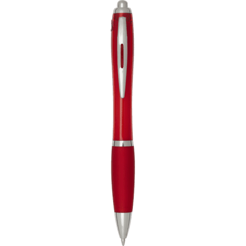 Nash Recycled Plastic Pen with Coloured Barrel in Red