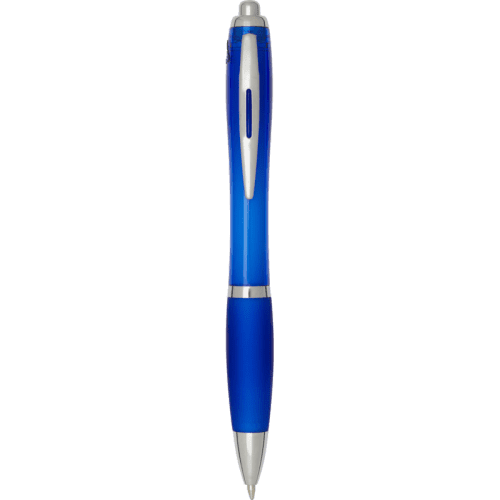 Nash Recycled Plastic Pen with Coloured Barrel in Royal Blue
