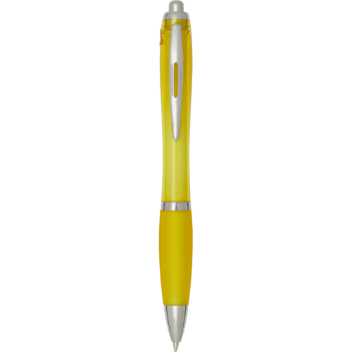 Nash Recycled Plastic Pen with Coloured Barrel in Yellow