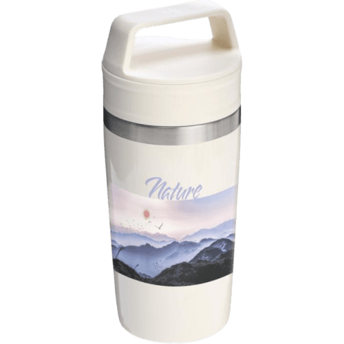 Promotional Stanley Café-To-Go 350ml travel mug in Cream branded with your company logo