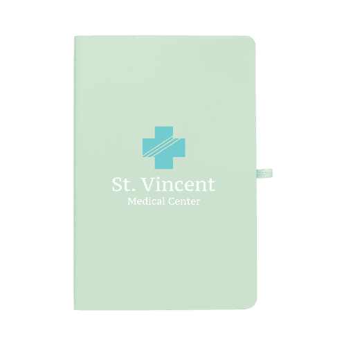 Logo branded Stone Paper Soft Touch Lined Journal by Promotional Merchandise.