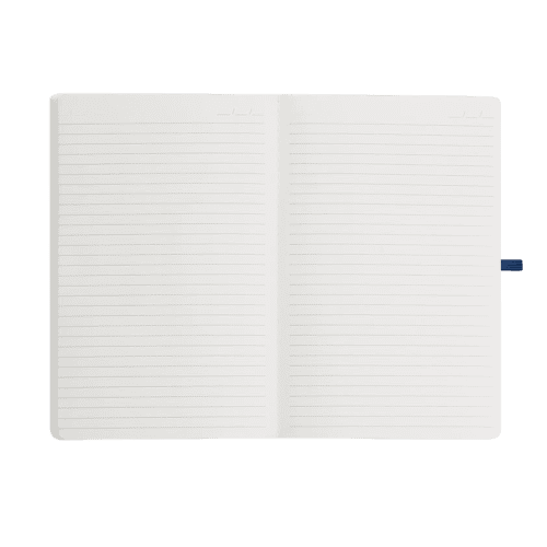 Lined pages inside the promotional Stone Paper Soft Touch Lined Journal by Total Merchandise.