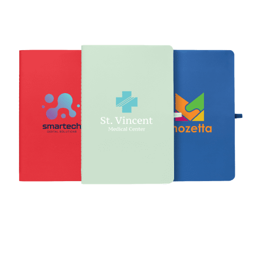 Selection of custom printed Stone Paper Soft Touch Lined Journal by Total Merchandise.