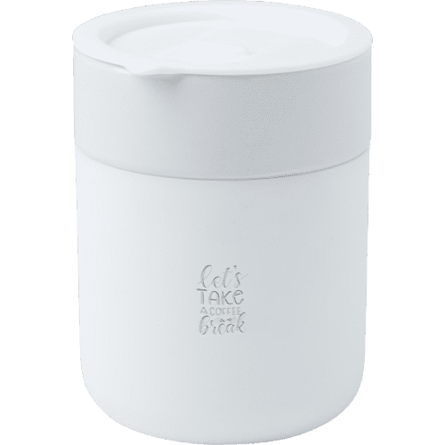 Java Ceramic Tumbler with Silicone Wrap in White