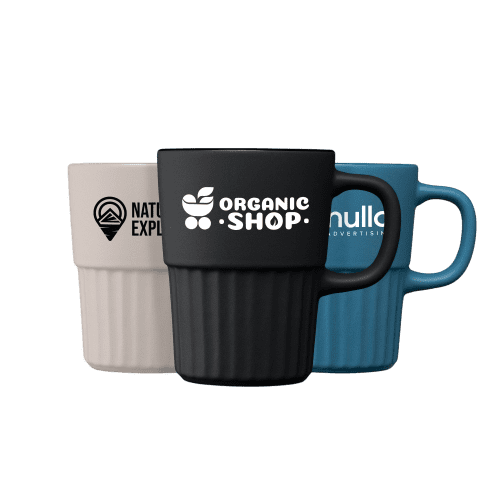 Options for the logo printed Ceramic Matte Finish Fluted Mug