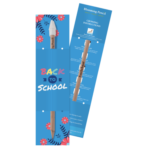 Custom Printed Blooming Pencil with custom backing card printed with your company logo
