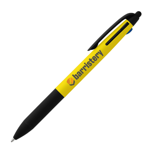 Customised Recycled Plastic 3-in-1 Neon Grip Multi-Ink Pen