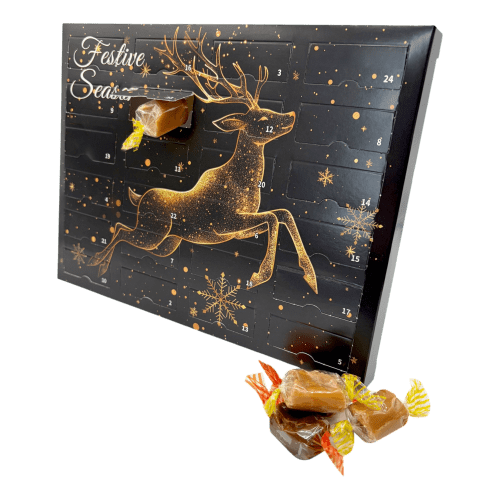 Custom Branded Fudge & Toffee Advent Calendar in White printed with your company logo