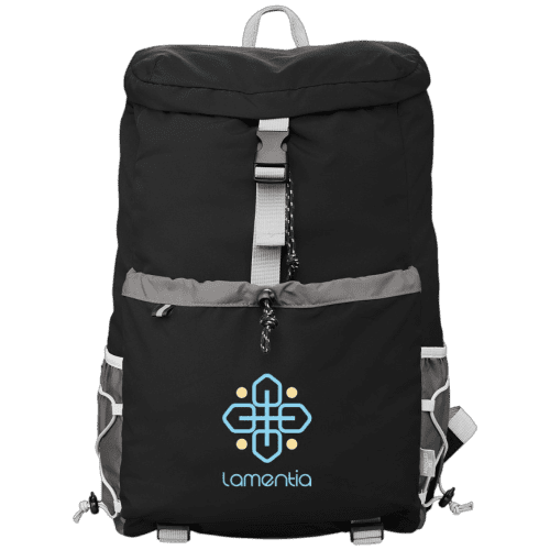 Black Recycled Laptop Utility Backpack customised