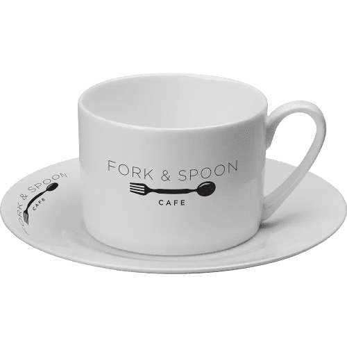 Stirling Bone China Cup and Saucer in White