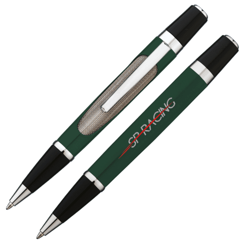 Customised Racing Green Sakhir Ballpen in Racing Green branded with your logo from Total Merchandise