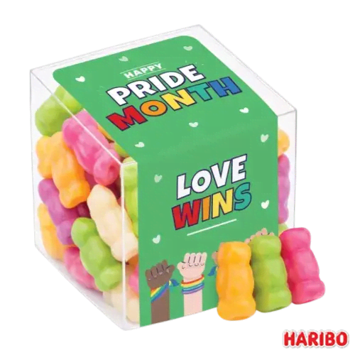 Logo printed Haribo® Mini Jelly Babies In Clear Cube by Total Merchandise