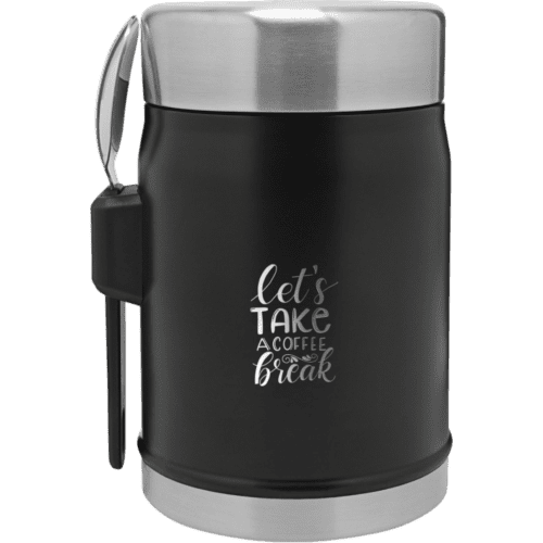 Logo Printed Stanley Recycled Stainless Steel Food Jar in Matt Black from Total Merchandise