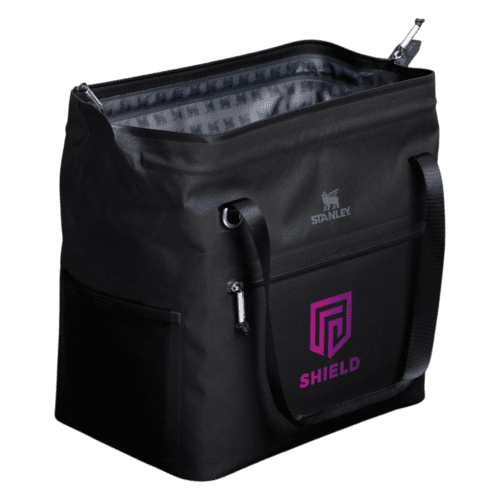 Printed Stanley 20 Can Recycled Cooler Bag in Black branded with your logo from Total Merchandise