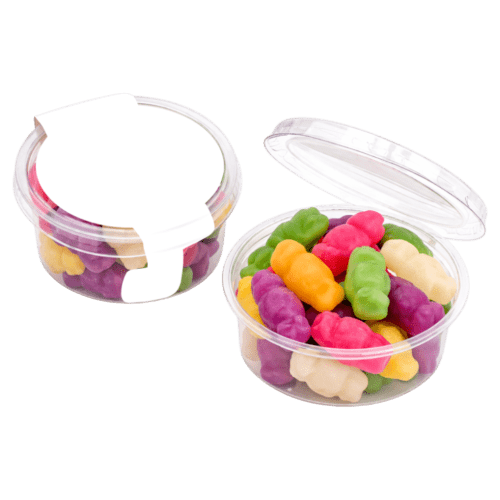 Plain label on the promotional Eco Midi Pot Haribo® Mini Jelly Babies