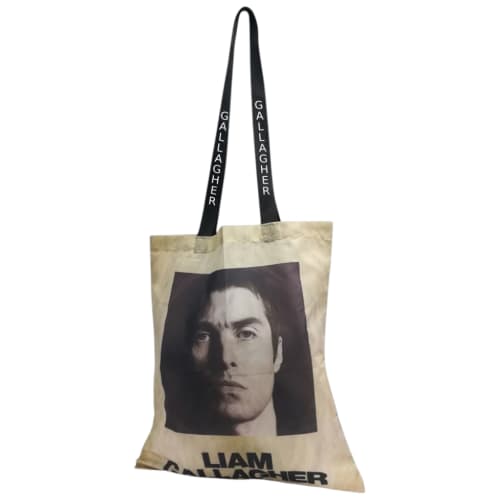 Durable Fabric Tote with Printed Handles in White/Black