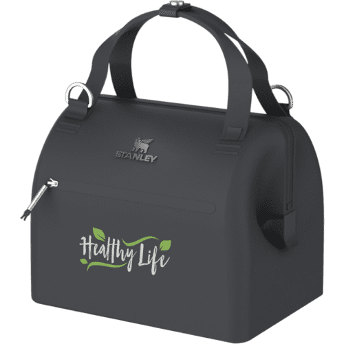 Printed Stanley 10 Can Recycled Cooler Bag in Black branded with your logo from Total Merchandise