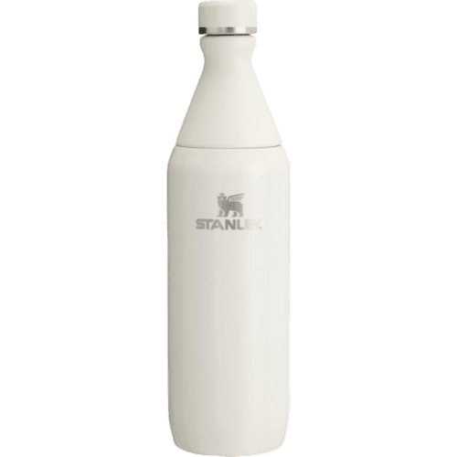 Logo Branded Stanley Slim Recycled Stainless Steel Water Bottle in Cream from Total Merchandise