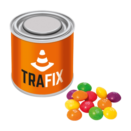 Customed branded in full colour on the Small Paint Tin - Skittles from Total Merchandise