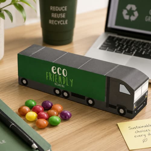 Lifestyle image of the Skittles Eco Truck Box by Total Merchandise