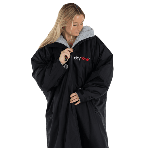 Customised Dryrobe® Advance Changing Robe in Grey/Black from Total Merchandise