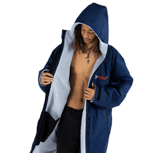 Custom Branded Dryrobe® Advance Changing Robe in Grey/Navy from Total Merchandise