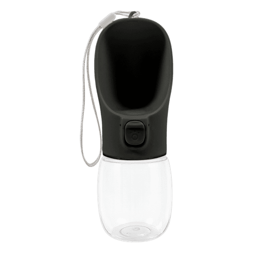 Customised 300ml Portable Pet Water Bottle in Black branded with your logo from Total Merchandise