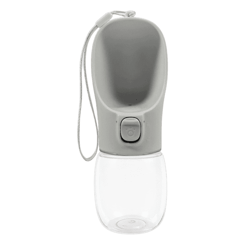 Personalised 300ml Portable Pet Water Bottle in Grey branded with your logo from Total Merchandise