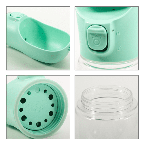 Branded 300ml Portable Pet Water Bottle in Light Green branded with your logo from Total Merchandise