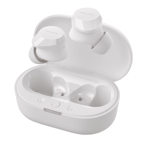 Promotional Philips TWS Earbuds in White branded with your logo from Total Merchandise