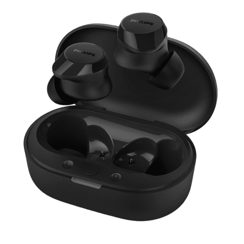 Custom Branded Philips TWS Earbuds in Black branded with your logo from Total Merchandise