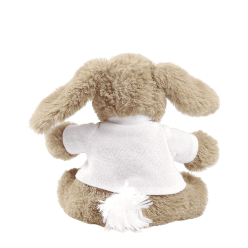 Personalised Eco 15cm Bramble Bunny with T-Shirt in Light Grey branded with your company logo