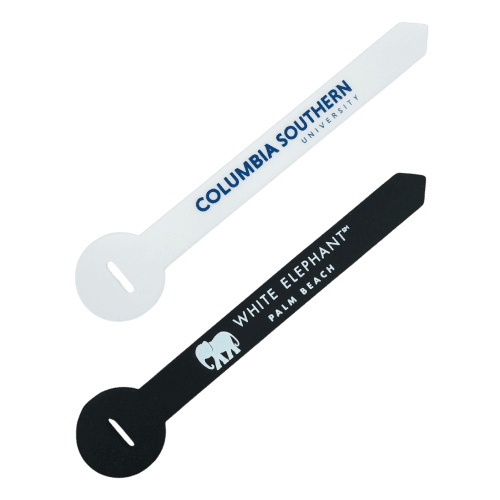 Both colour options of the promotional Silicone Cable Tie by Total Merchandise