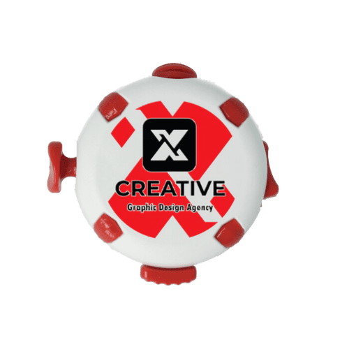 Red company personalised Fidget Puck by Total Merchandise