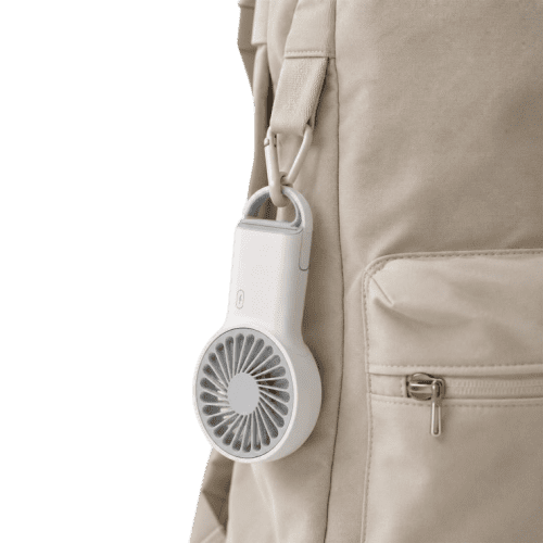 Logo Branded Mini Clip Fan in White branded with your company logo from Total Merchandise