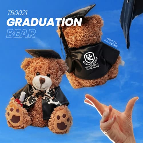 Graduation Medium Patched Paw Teddy