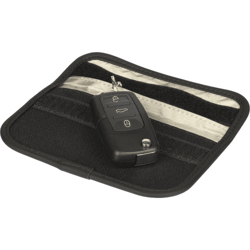 Promotional RFID Recycled Key & Card Pouch in Black branded with your logo from Total Merchandise