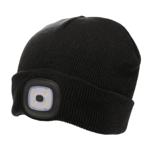 Branded Rechargable LED Beanie in Black with a design from total Merchandise