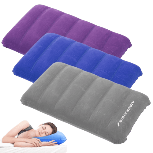Three of the colour options of the Inflatable Travel Pillow logo printed by Total Merchandise