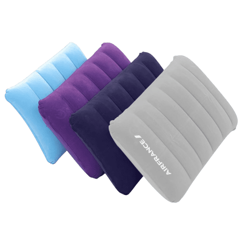 Four Inflatable Travel Pillow colours customised by Total Merchandise