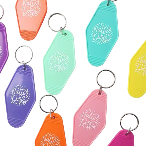 Hotel Keyring customised by full colour print from Total Merchandise