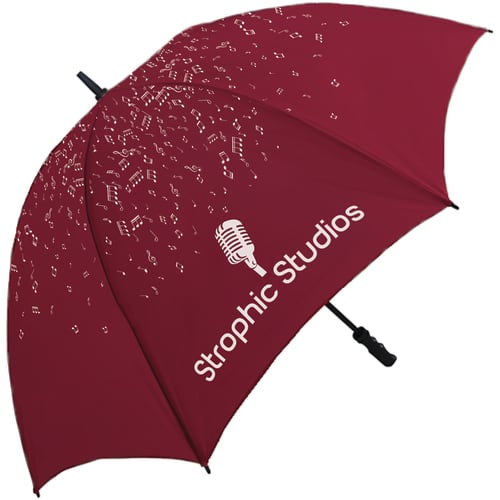 Branded Fibrestorm Golf Umbrella with company logos