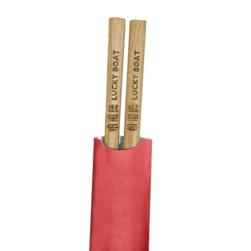 Closer view of the promotional engraving of the Bamboo Chopsticks in Printed Sleeve by Total Merchandise