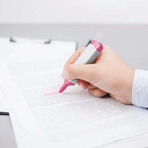 Personalised Plastic Highlighter in White/Pink printed with your logo from Total Merchandise