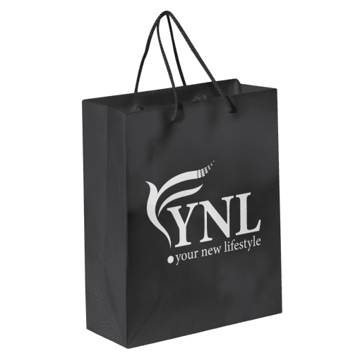 Promotional Medium Paper Bags in Black branded with your company logo from Total Merchandise