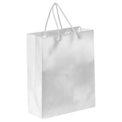 Custom Branded Medium Paper Bags in White branded with your company logo from Total Merchandise
