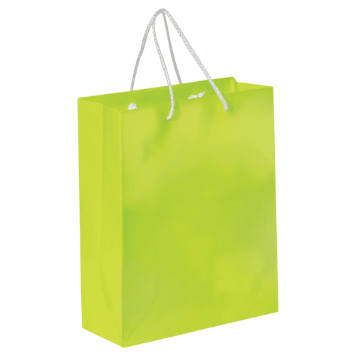 Logo Printed Medium Paper Bags in Light Green branded with your company logo from Total Merchandise