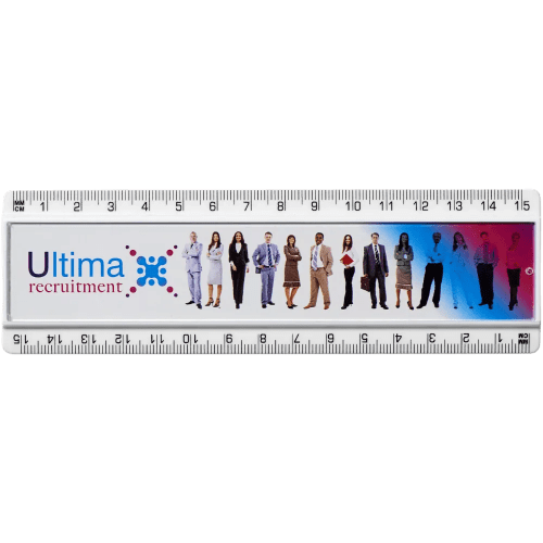 Custom branded 15cm Insert Ruler with a full colour printed design from Total Merchandise